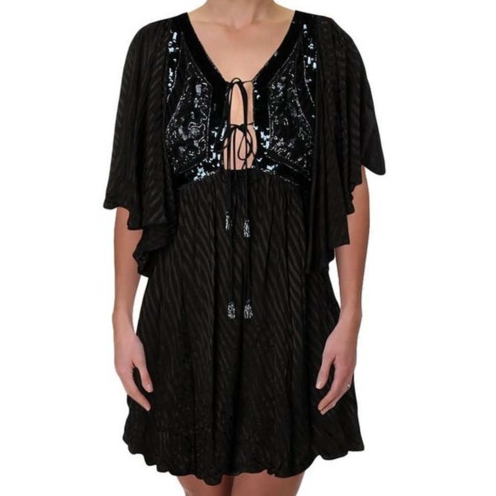 Free People Moonglow Sequin-Embellished Mini Dress